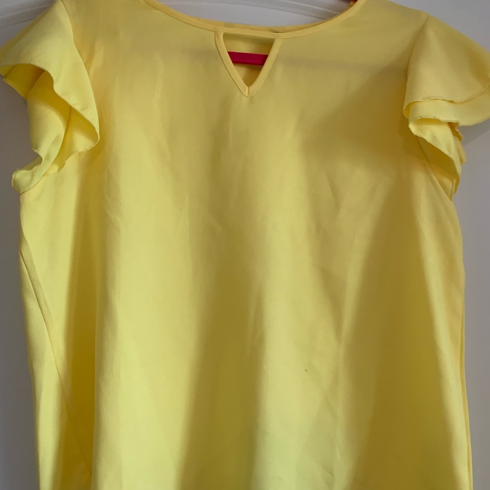 Yellow key hole blouse
